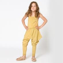 北歐童裝瑞典有機棉吊帶連身褲3歲至12歲 黃