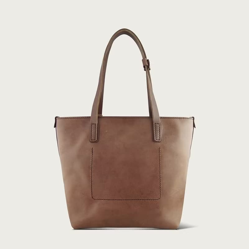 拉鏈托特包 tote / 肩背包 / 手提包 -- 深咖啡色