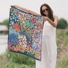Keukenhof Scarf 花園手工圍巾/絲巾 - 黑色