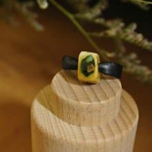 【 T - C 】戒指 皮革 牛皮 日本白瓷 瓷器  限量 自然釉色 無限看不膩色調 攝氏1350高溫燒製