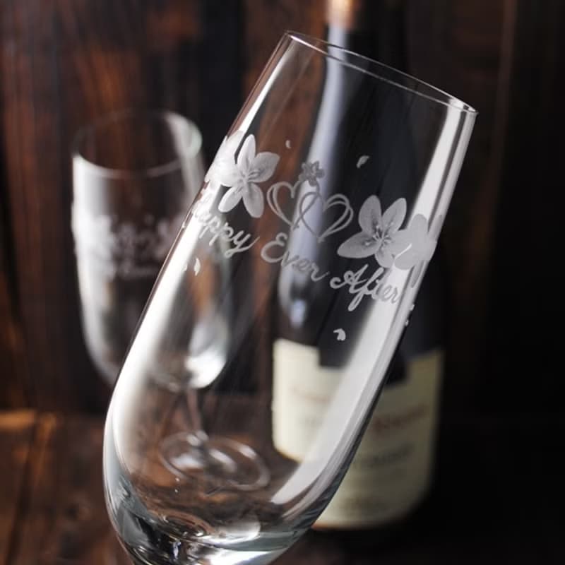 (一對價)210cc【桐花婚禮杯】香檳婚禮對杯組 結婚酒杯 結婚禮物