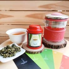 【無藏茗茶X台灣宜龍】簡單泡茶組_200ml紅色濾泡壺+18g高山紅茶