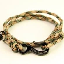 【METALIZE】Hook with rope bracelet 三圈式傘繩手鍊 -工業鉤款-綠迷彩(黑色)
