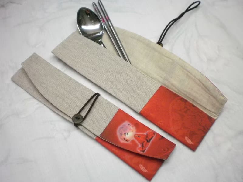 環保筷餐具組 隨身收納袋 筷套~新郎新娘( 一對2入組)