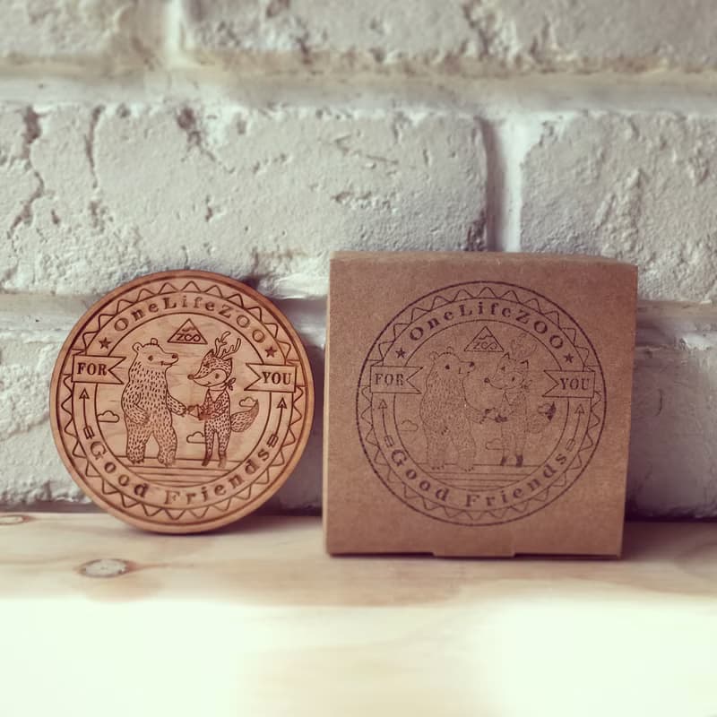 【2入】台灣檜木杯墊 天然實木 入厝禮物 / 動物好朋友 /