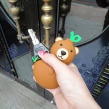 Kalo 卡樂創意 巧克力熊矽膠鑰匙包 鑰匙套  聖誕禮物