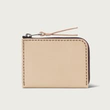 L型拉鍊短夾 / 零錢包 / 皮夾 -- 原皮色
