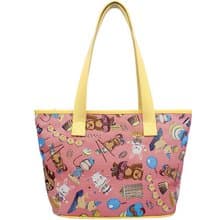 肩背托特包  中容量 / 防潑水 平織緹花 開心馬戲團(粉)