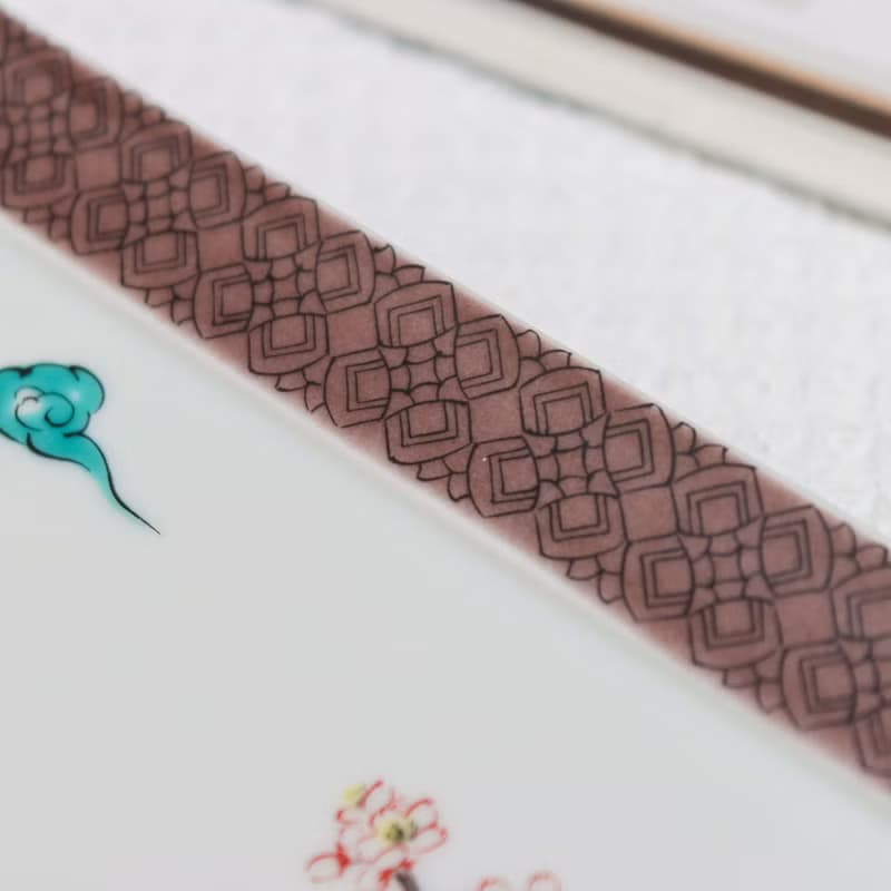 【九谷燒】青郊窯神話故事長盤-一寸法師