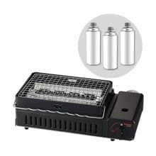 【Iwatani岩谷】新網烤串燒磁式瓦斯烤爐2.3kW-黑-搭贈3入瓦斯罐