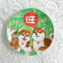 手繪陶瓷 • 柴犬福氣旺 • 點心盤圓碟