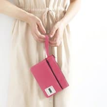 簡約素面雙拉鍊萬用包 手拿包 / 珊瑚粉口罩收納袋 /口罩收納袋/