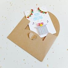 手作捲紙卡片-歡樂聖誕禮物盒 聖誕節卡片 馬卡龍色
