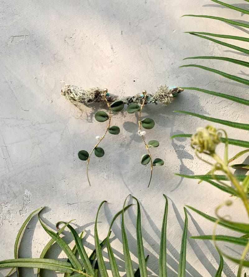 伏石蕨耳飾_珍珠皮塑