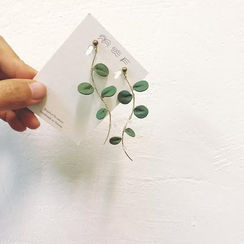 伏石蕨耳飾_珍珠皮塑