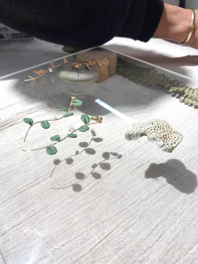 伏石蕨耳飾_珍珠皮塑