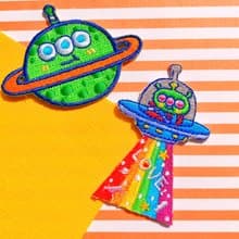 刺繡貼紙 繡布燙 -外星人寶貝