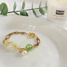 【Cinnamonmon 希娜夢夢】葡萄石精油手鍊| 圓扁珠