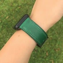【AppleWatch錶帶】綠色植鞣牛皮/法國防汗皮/意大利/真皮皮革