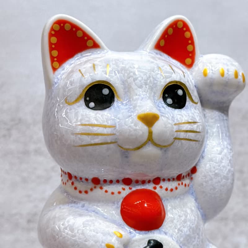 【雅藤招財】日本清水燒招財貓 | 花結晶 藤 千万両 左