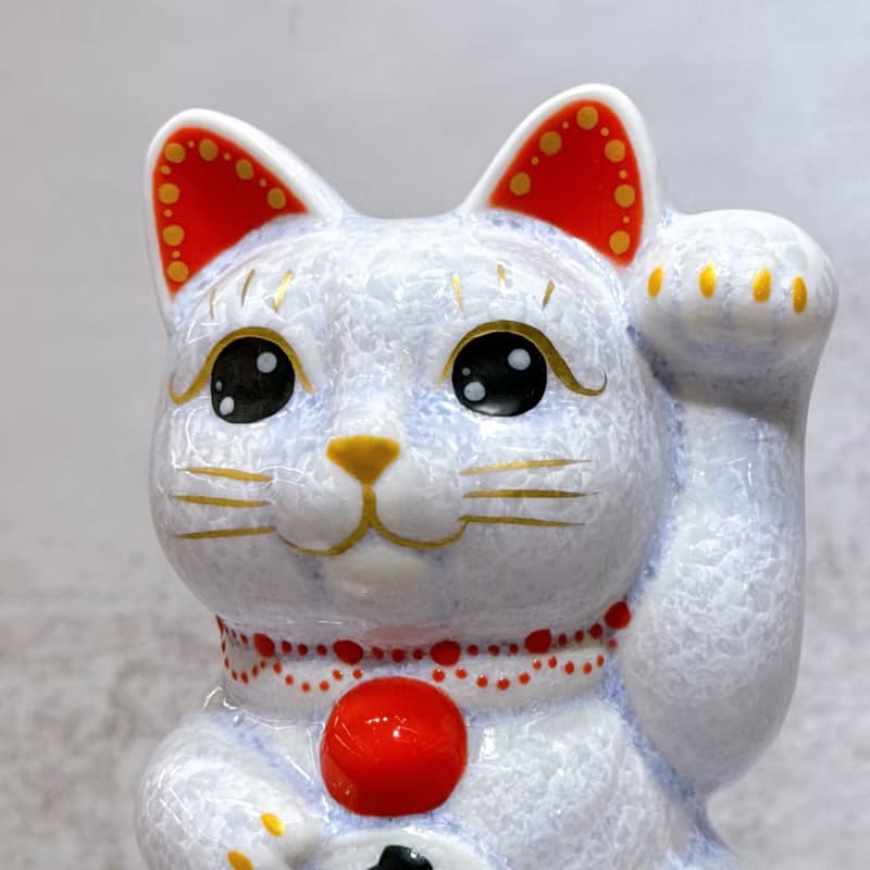 【雅藤招財】日本清水燒招財貓 | 花結晶 藤 千万両 左