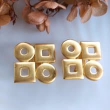Vintage Jewelry 西洋古董飾品 啞光 幾何造型 夾式耳環