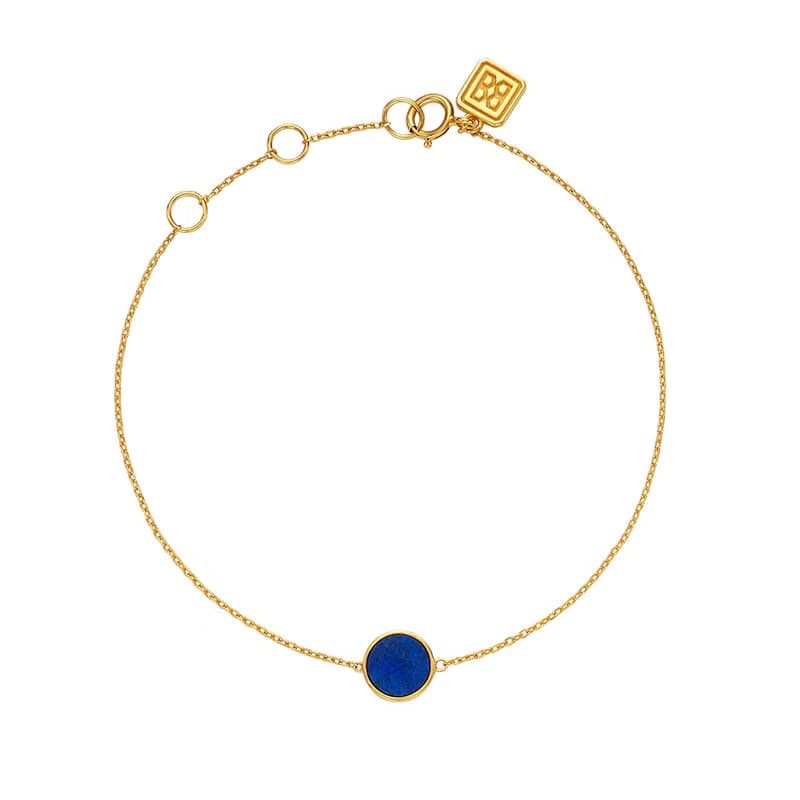 ROCA MINI ROUND LAPIS LAZULI BRACELET_GOLD