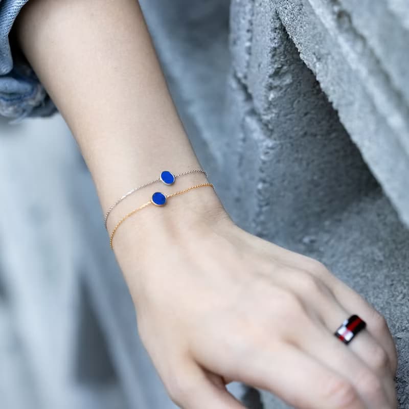ROCA MINI ROUND LAPIS LAZULI BRACELET_GOLD