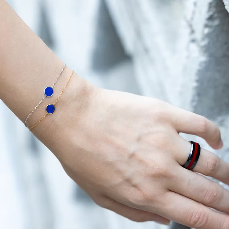 ROCA MINI ROUND LAPIS LAZULI BRACELET_GOLD