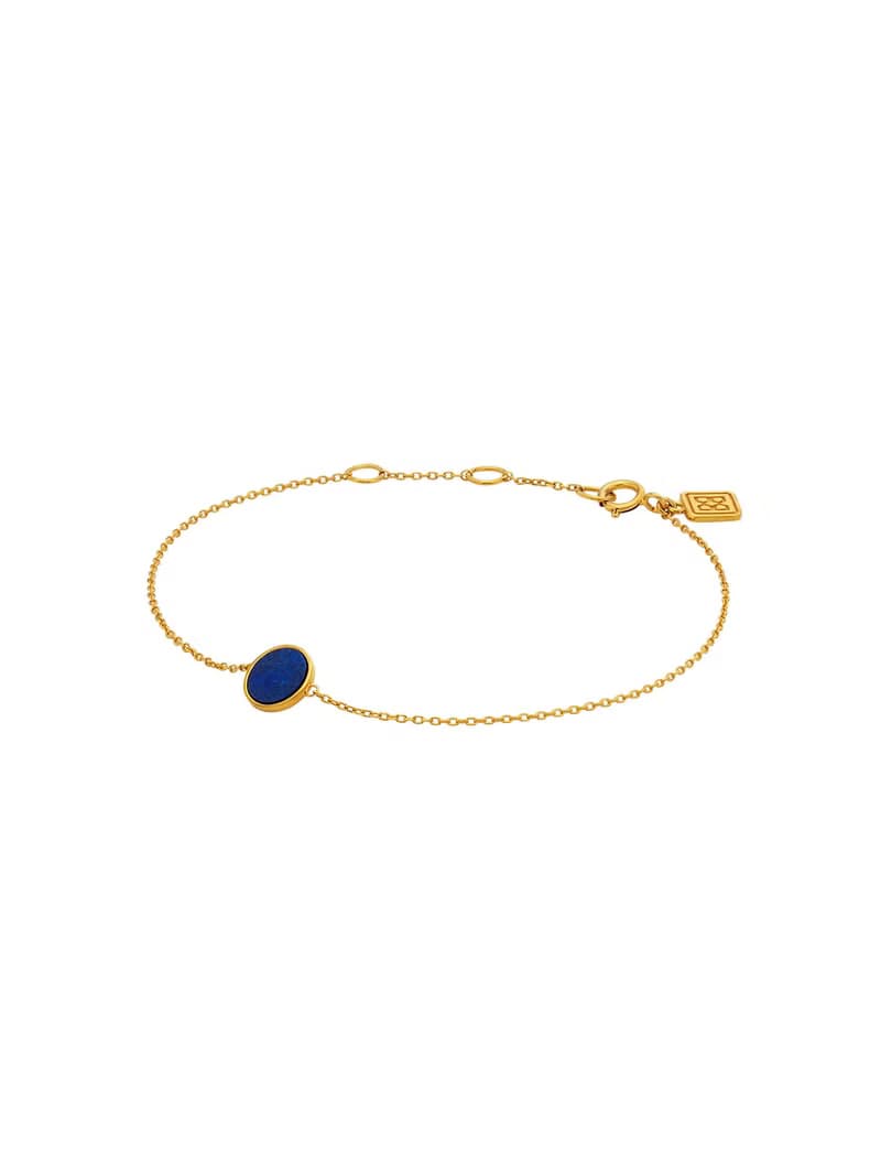 ROCA MINI ROUND LAPIS LAZULI BRACELET_GOLD