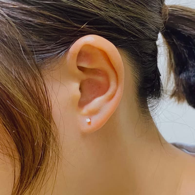 14K | 小點綴四爪5分_耳環