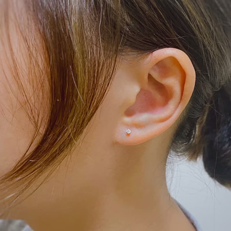 14K | 小點綴四爪5分_耳環