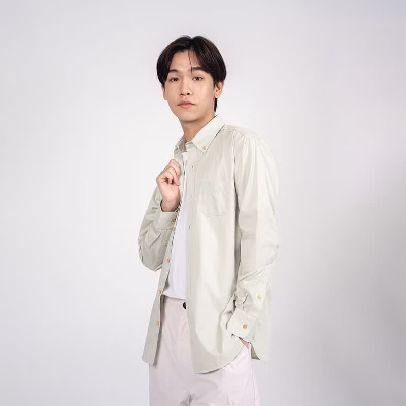 BASIC // green // men shirt straight fit