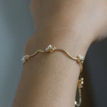 手鍊 14k包金 珍珠 - 麥克風 -