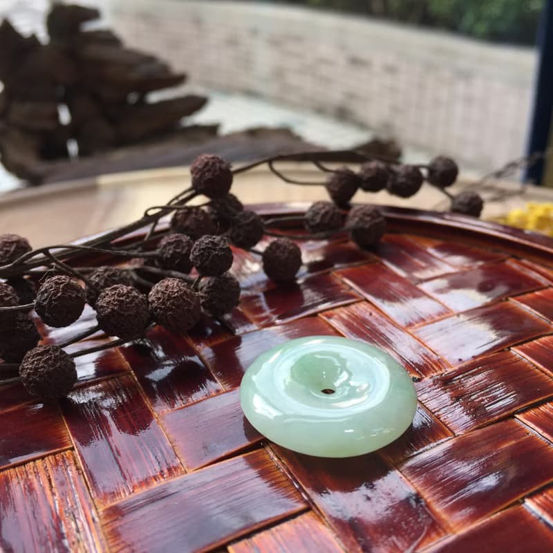【願‧平安】果綠底翡翠平安扣| 天然緬甸玉A貨翡翠 |送禮