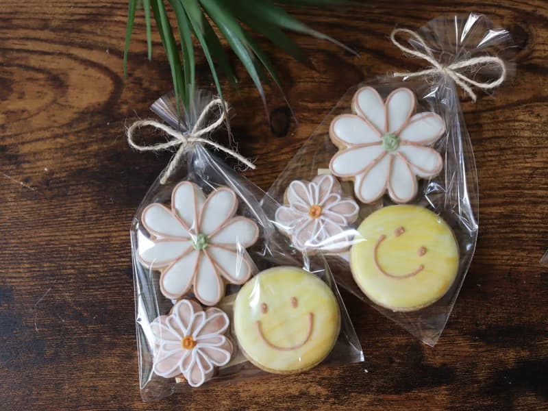 2袋套　有機糖霜餅乾　笑顔　Heart　smile　花