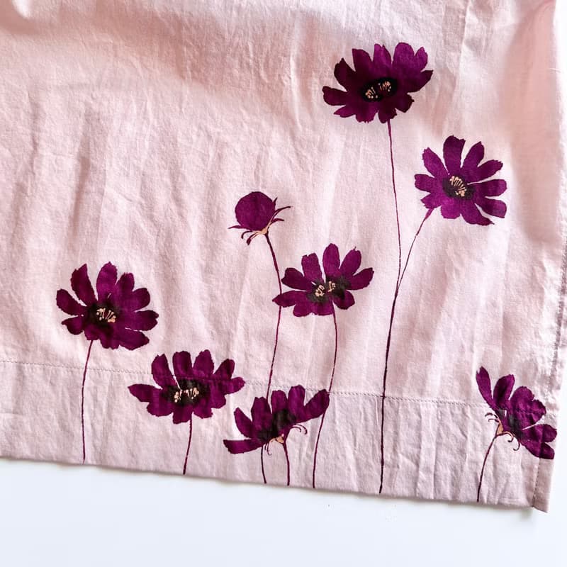 【チョコレートコスモス】　手描きソフトワッシャー・ロングブラウス