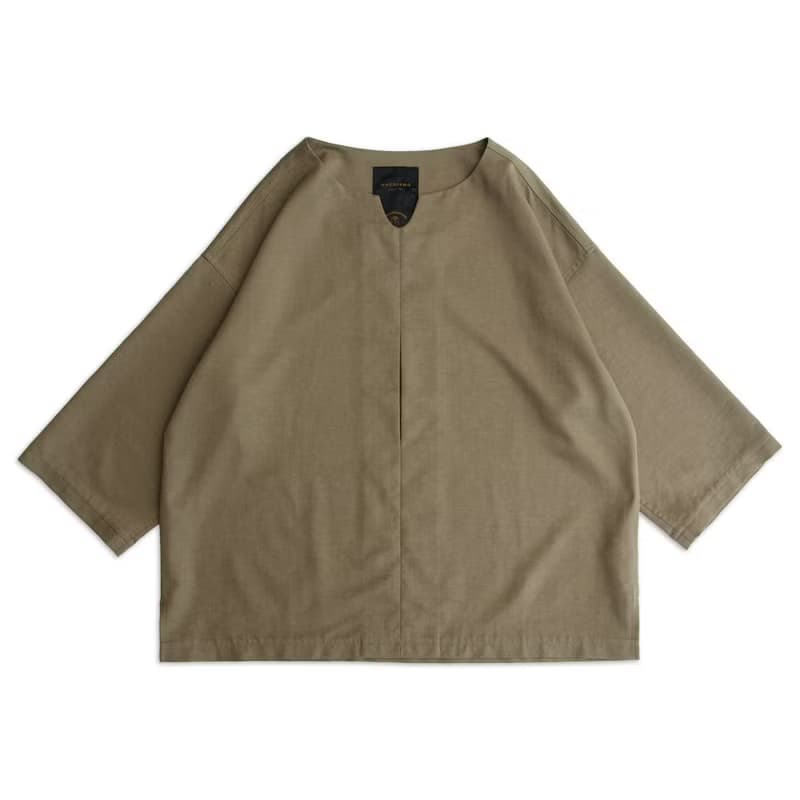 TENCEL-小U開領合摺上衣