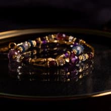 蒙特婁的聖母聖殿  // C1358紫幽靈紅石榴黃銅雙圈水晶手鍊