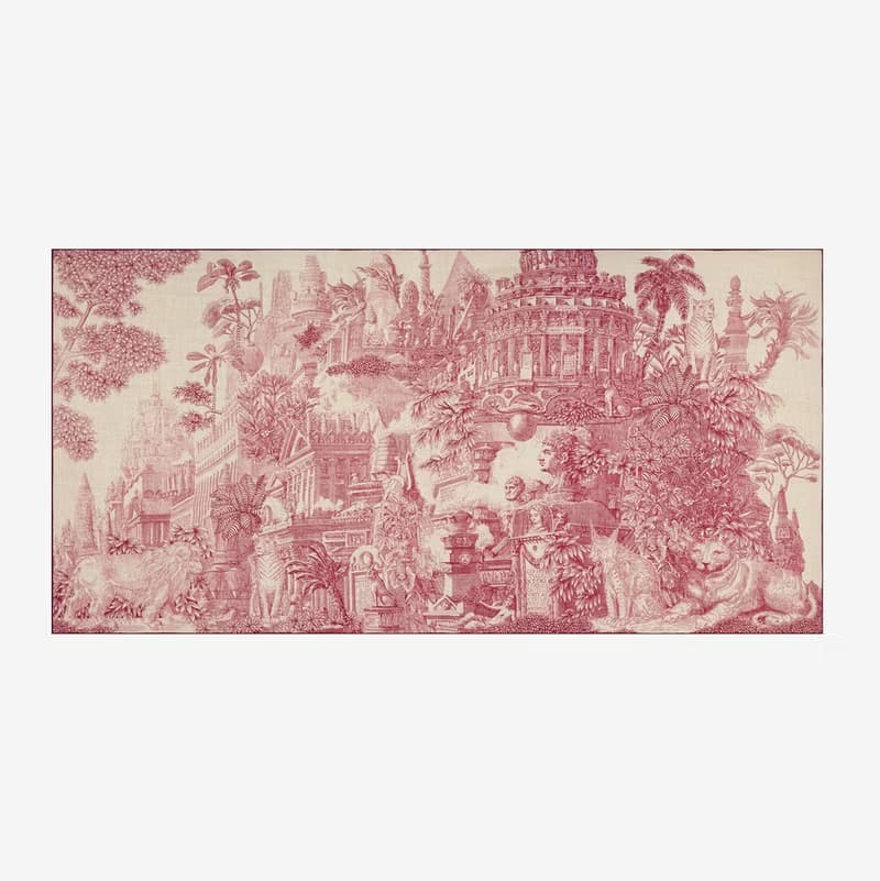 【INOUI EDITIONS】PIRANESI 羊毛真絲圍巾100 - 紅