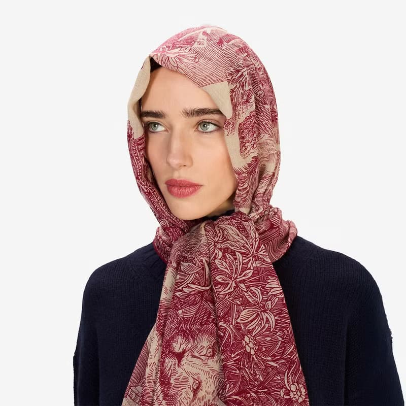 【INOUI EDITIONS】PIRANESI 羊毛真絲圍巾100 - 紅