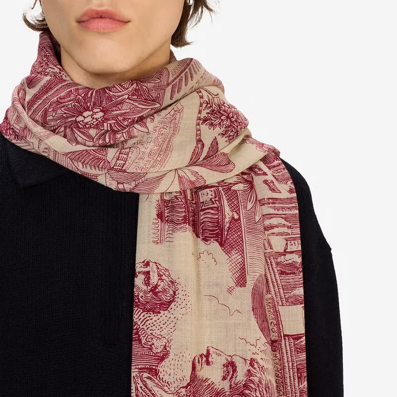 【INOUI EDITIONS】PIRANESI 羊毛真絲圍巾100 - 紅