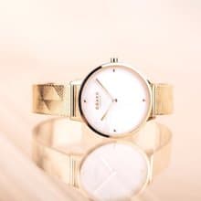 OBAKU 晶饌菱格紋浮雕時尚腕錶-玫瑰金(V295LXVWHV)