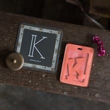 字母證件套。行李牌版 H-N。手縫皮革材料包