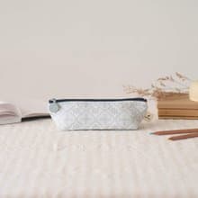 拉鏈筆袋/玻璃海棠/寧靜灰藍