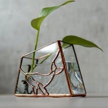 手工花瓶/幾何花器 鯨魚鑲嵌玻璃