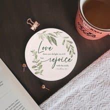 愛的真諦經文杯墊 | 哥林多前書十三章6節 | 1 Corinthians 13:6