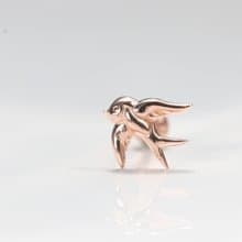 純14K Swallow Piercing 金燕子鎖珠耳環(單個)耳骨 耳窩 不退色