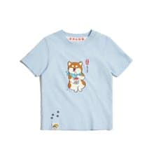江戶勝 日系 童裝 勝太郎系列 勝太郎吃冰短袖T恤(淺藍色) #上衣