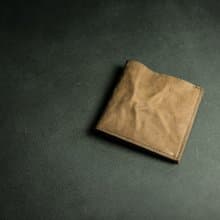 切落し2つ折りレザー財布 / ヴィンテージ・モカ